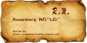 Rosenberg Máté névjegykártya