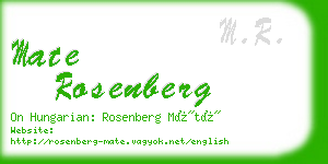 mate rosenberg business card